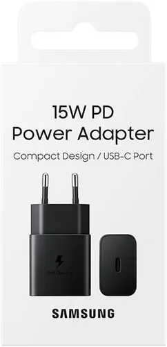 Vista 4 de Samsung Cargador de pared de 15 W solo tipo C (cable no incluido), modelo internacional - negro