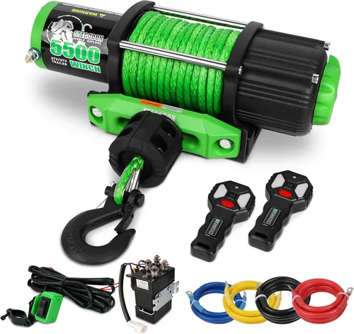 Vista 10 de Cabrestante eléctrico ATV UTV de 3500 libras, cabrestante eléctrico impermeable de 12 V, cabrestante eléctrico con control remoto con cable