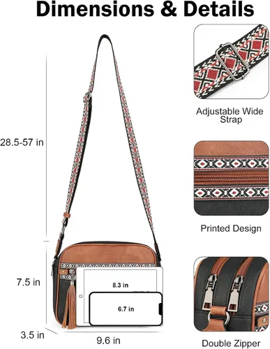 Vista 6 de FADEON Bolsos cruzados para mujer y bolso mochila Colección Marrón