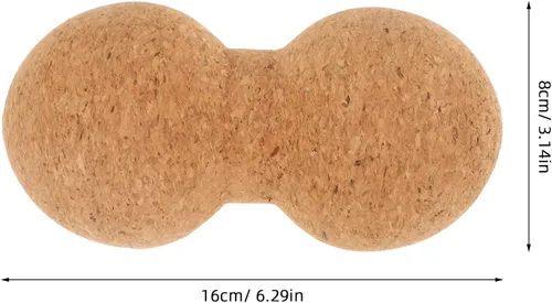Vista 2 de TIDTALEO Bola de masaje de corcho y cacahuete de 3.1 x 6.3 in, antideslizante, rodillo de fitness para espalda, cuello, cintura, relajación muscular