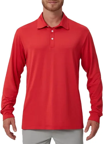 Vista 85 de NAVISKIN Camisas polo de manga larga para hombre, camisas de golf con cuello UPF 50 SPF para hombre, secado rápido, absorbe la humedad