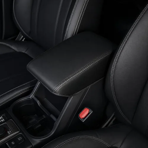 Vista 78 de Great-luck Funda de cuero para consola central, almohadilla para reposabrazos, accesorios de cubierta de caja (costuras rojas) para BMW X1 2023 2024