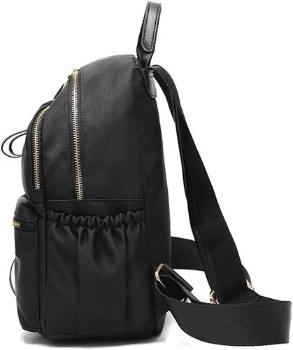 Vista 9 de Wraifa Mochila pequeña Oxford impermeable para mujer, mochila escolar para niñas, 111 Small Size Black, S