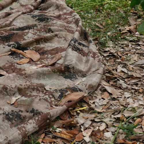 Vista 5 de WINWAY Malla silenciosa de camuflaje de arpillera 300D para caza, sombrilla de camping, ocultación, persianas de tiro Desierto digital