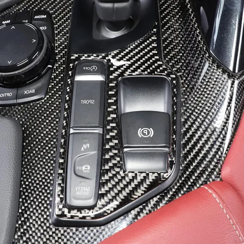 Vista 3 de Daeiclru Cubierta de panel de base de palanca de cambios de fibra de carbono suave para Toyota Supra GR A90 A91 MK5 2019-2022, borde del panel