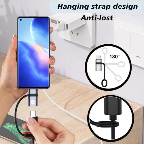 Vista 4 de Adaptador USB gris C a micro USB, adaptador tipo C hembra a micro USB macho, adecuado para Samsung Galaxy S6/S7 Edge, LG Nexus 4/5/6 y otros