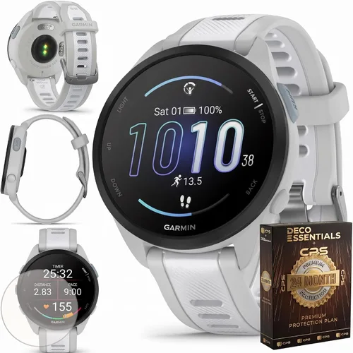 Vista 10 de Garmin Forerunner 165 GPS Running AMOLED Smartwatch 1.693 in Bundle Negro/gris pizarra, 010-02863-20, batería de 11 días, con protección extendida