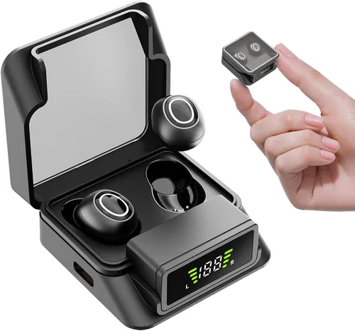 Vista 8 de Xmenha Mini auriculares invisibles pequeños inalámbricos Bluetooth cómodos, más pequeños, pequeños, de perfil bajo, para dormir, discretos