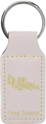 Vista 13 de LaserGram Llavero rectangular, retroexcavadora, grabado personalizado incluido
