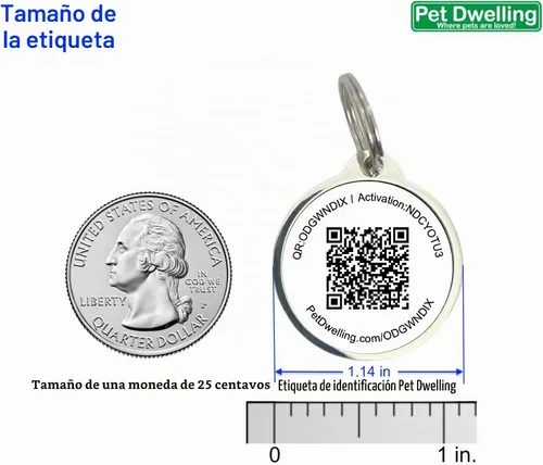 Vista 3 de Etiqueta de identificación para mascotas con código QR de Pet Dwelling – Etiquetas inteligentes para perros y gatos para la seguridad de las pata