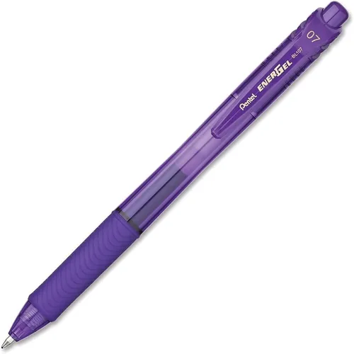 Vista 3 de Pentel EnerGel X Bolígrafo de gel retráctil, violeta, mediano (PENBL107V)