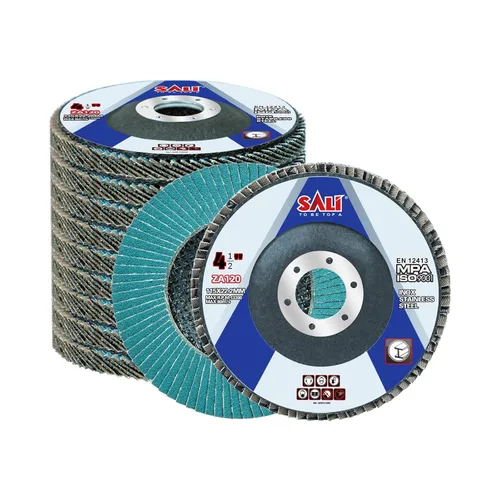 Vista 19 de Sali Paquete de 10 Discos de Láminas de Circonia Grano 40 de 4.5" x 7/8 Pulgadas Disco de Lijado Tipo Bisel #29 Grado Premium e Industrial Rueda