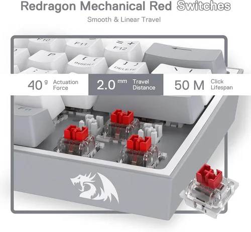 Vista 3 de Redragon Paquete de teclado K617 60% RGB y mouse inalámbrico para juegos M656 Gainer