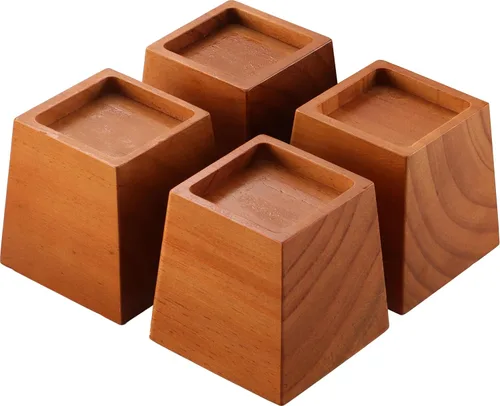 Vista 7 de Lufia Elevadores de madera de 2 pulgadas, elevadores de muebles de pino de alta calidad, resistentes, elegantes y que ahorran espacio para sofá