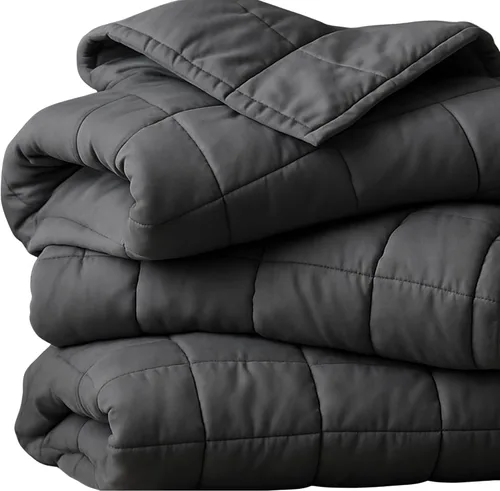 Vista 15 de HomeSmart - Manta con peso tamaño King de 20 libras, suave, gruesa, pesada, se adapta a camas estándar y California King, color negro