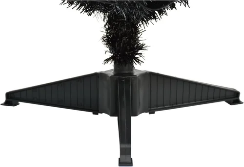 Vista 7 de Árbol de oropel negro preiluminado de 4.5 pies, 160 puntas, 70 luces incandescentes transparentes UL