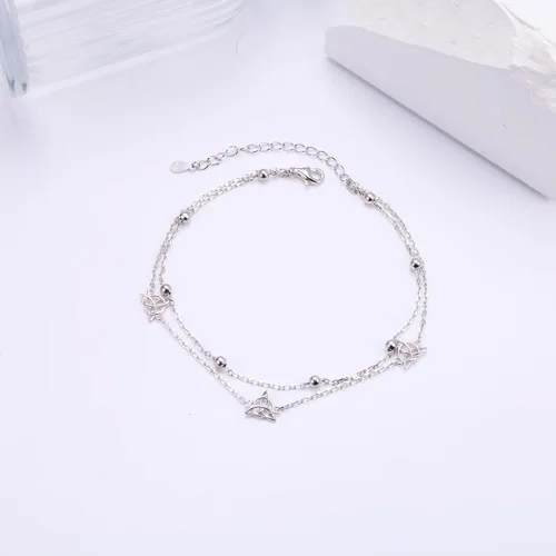 Vista 5 de ALPHM - Tobillera para de plata esterlina ajustable para mujer