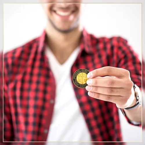 Vista 6 de Tondiamo 12 Piezas Pónganse Toda la Armadura de Dios Monedas de Desafío Cristiano Recuerdos Oración Regalo Conmemorativo Redondo Dorado Regalo