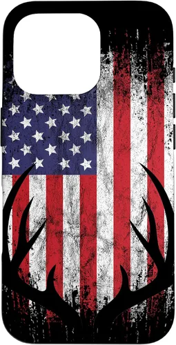 Vista 20 de Deer Hunting American Flag Whitetail Buck Antlers Case for iPhone 17
