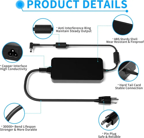 Vista 7 de VHBW 230W Laptop Charger for Asus TUF Rog Compatible with Zephyrus GX701GX GX701GW GX501V GL504G GU501G GU501GM GU502GU GU502LW GU502LWS GU502LU