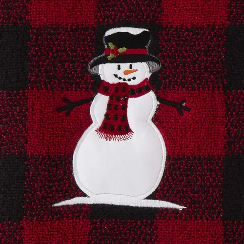 Vista 3 de SKL Home Navidad/Regalo Bosque Invierno Muñeco de Nieve Toalla de Baño, Rojo