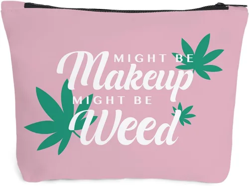 Vista 12 de Fokongna Bolsa de Maquillaje Divertida de Marihuana, Regalos divertidos para mejor amiga, Regalos de Broma para mujeres, Regalo de Viaje