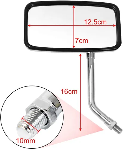Vista 6 de Perno cromado de motocicleta universal para manillar retrovisor, espejos laterales para Harley Kawasaki Suzuki Aprilia Street Bike Cruiser Scooter