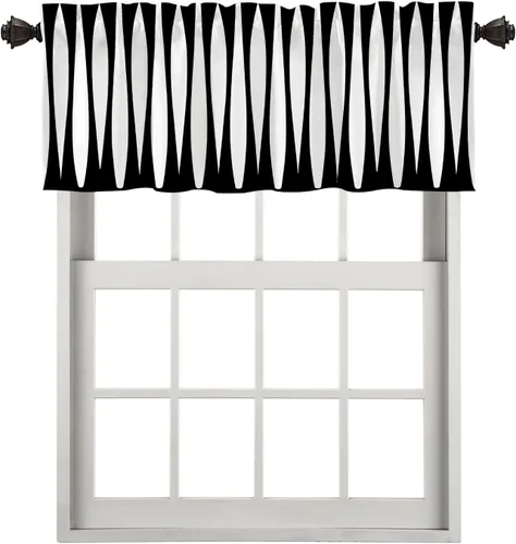 Vista 212 de Cortinas opacas de poliéster multicapa para cafetería, con diseño de diamantes, 2 unidades, 26 x 24 pulgadas