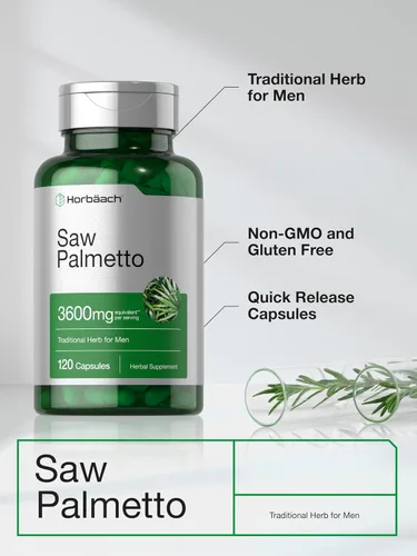 Vista 8 de Horbäach Saw Palmetto Extract 120 cápsulas Fórmula sin OMG y sin gluten de Saw Palmetto Berries