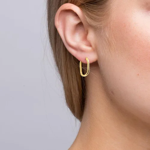 Vista 9 de 1 Inch Chunky Oval Hoop Huggie Earrings Sterling Silver Earrings for Women