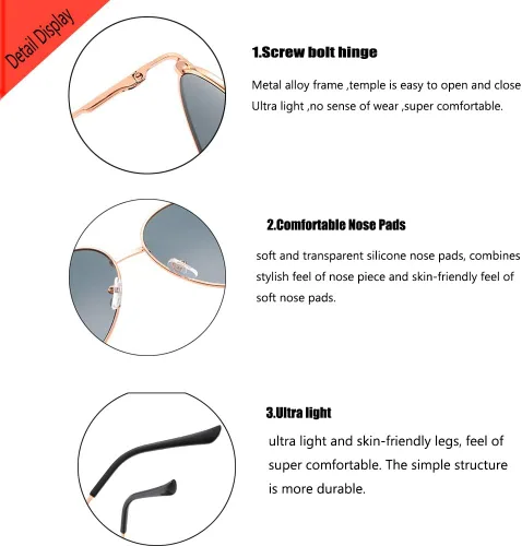 Vista 2 de Gafas de sol de corazón Marco de metal fino Hippie Precioso Estilo Aviador Gafas
