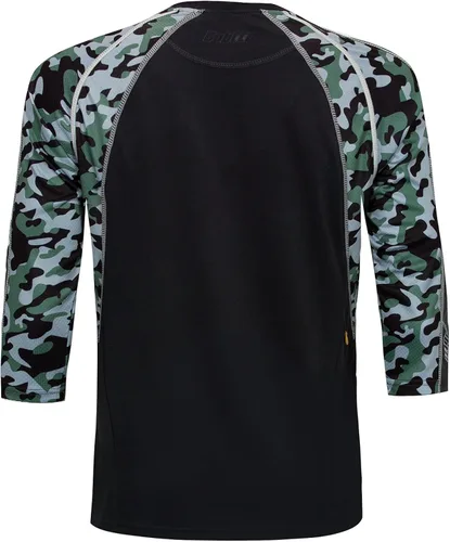 Vista 3 de bpbtti Camiseta de ciclismo de montaña para hombre, manga 34, Downhill MTB, ajuste holgado, camiseta de ciclismo UPF UPF50+, Gris