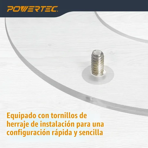 Vista 4 de POWERTEC Placa base de router de 2-1/2 pulgadas de diámetro, acrílico transparente con múltiples agujeros preperforados, tornillos para fácil