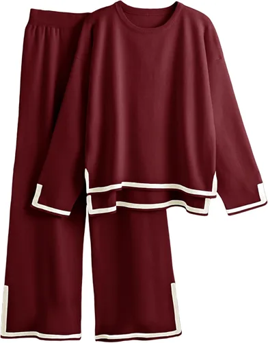 Vista 14 de Tanming - Conjunto de 2 piezas para mujer, suéter de descanso Albaricoque