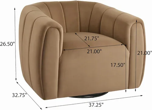 Vista 2 de Christopher Knight Home Monroe Silla giratoria de terciopelo para club, sillón con rotación de 360 grados, sofá giratorio de barril tapizado