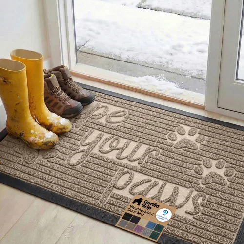 Vista 24 de Gorilla Grip - Tapete WeatherMax todo terreno 100% impermeable, caucho natural, resistente a manchas y decoloración, interior y exterior, fácil