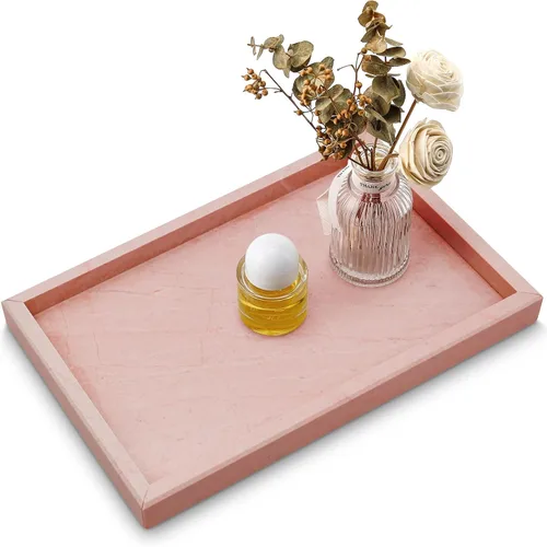 Vista 11 de Bandeja de mármol natural real para baño, tocador, cocina y escritorio, bandeja rectangular de piedra de mármol genuino para joyas, cosméticos