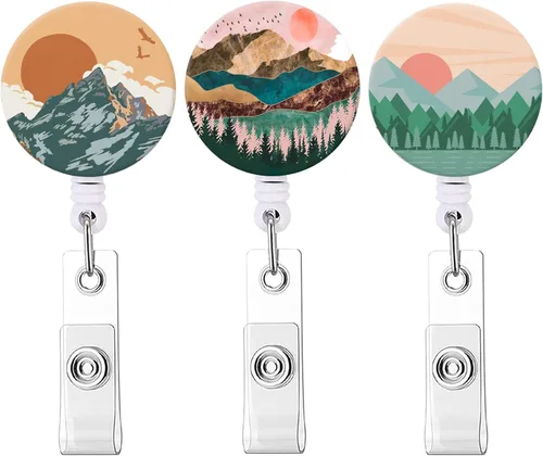 Vista 27 de Carrete retráctil para credenciales de enfermera, lindo nombre, carretes decorativos para tarjetas de identificación con clip en soportes