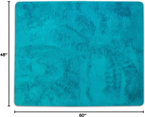 Vista 2 de Alfombra decorativa de piel sintética de 4 x 5 pies, ultra suave y lujosa, libre de crueldad, respetuosa con el medio ambiente, antideslizante
