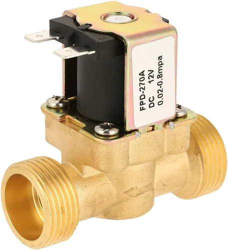 Vista 2 de Válvula de cierre de agua eléctrica normalmente cerrada, válvula magnética de solenoide eléctrico de latón, válvula de interruptor de entrada