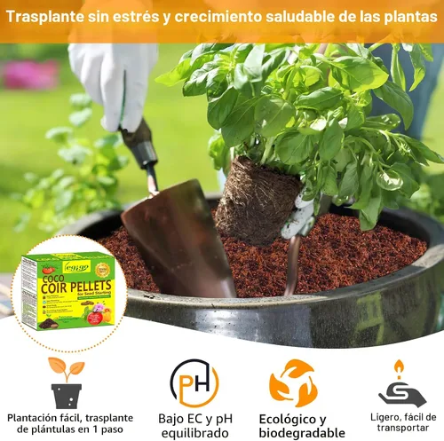Vista 4 de Legigo 50 Pz 30mm de Fibra de Coco en Pellets para Mezcla de Suelo de Inicio de Semillas - Pods de Suelo de Fibra de Coco Orgánico para Plántulas