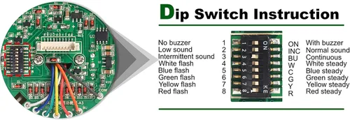 Vista 10 de Luz LED de torre Andon de 4 pilas con zumbador Red/Yellow/Green/Blue, On/Off, ABB Switch, 16 ft Extension Cable, Mean Well 120V-24V Adapter