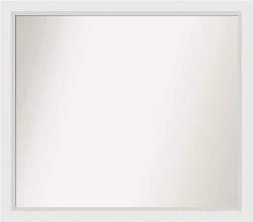 Vista 46 de Amanti Art Espejo de baño blanco para sobre el fregadero, 24 x 26 pulgadas, espejo rectangular blanco y blanco, marco de madera contemporáneo