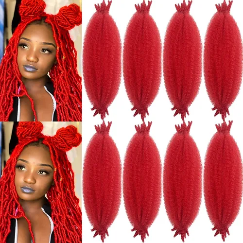 Vista 14 de Extensiones de cabello trenzado con resorte Marley Twist de 8 pulgadas, paquete de 8 para niños, cabello rizado y trenzado kinky, locs suaves