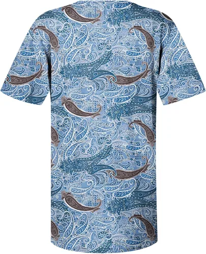 Vista 4 de Womens Vintage Printed Hide Belly Button Henley Tunics Tops Women's Short Sleeve V Neck Flowy Summer Shirts Pullover