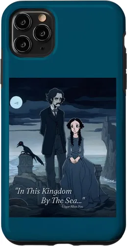 Vista 13 de Funda estética gótica para iPhone 12/12 Pro Edgar Allan Poe y Annabel Lee