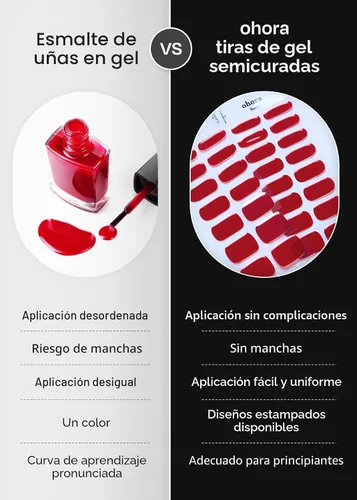 Vista 5 de ohora Tiras de uñas de gel semicuradas (N Clean Girl), color rosa, gelatina, funciona con cualquier lámpara UV/LED, calidad de salón, larga