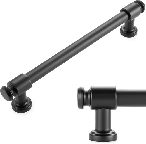 Vista 32 de KOOFIZO Tirador de gabinete con parte superior plana y redonda - Manija de tirador de mueble de latón antiguo (30 mm / 1.2 Pulgadas), paquete de 10