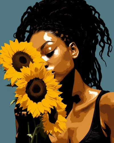Vista 21 de Pintura por Números Afroamericana DIY Pintura Acrílica Kit de Pintura por Números para Niños Adultos Principiantes Chica Negra de Moda DIY Pintura