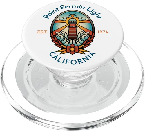 Vista 7 de Point Fermin Light Lighthouse California PopSockets Standard PopGrip
